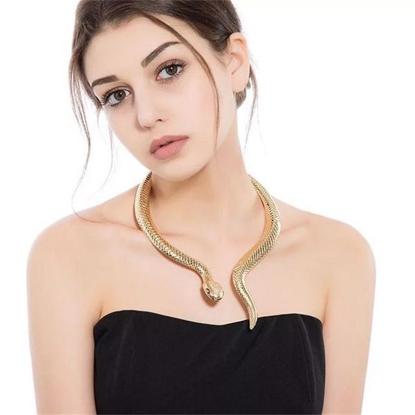 

exaggerated fashion snake punk style necklace necklace female, Black