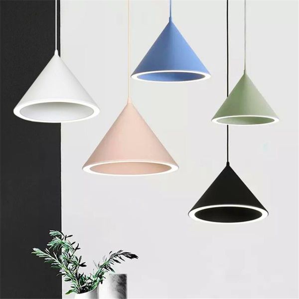 

nordic led pendant lamp personality lights cone creative bar cafe restaurant macarons hanging lamps