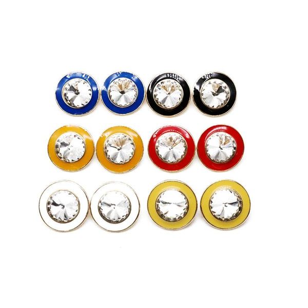 

clip-on & screw back crystal sweet cute enamel elegant earrings, Silver