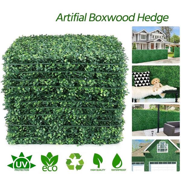 

40x60cm artificial plant foliage hedge grass mat greenery panel decor wall fence carpet real touch lawn moss fake decorative flowers & wreat