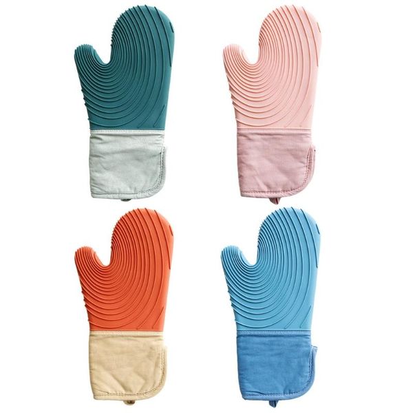 

oven mitts 1 pair silicone microwave gloves bbq baking heat resistant pot