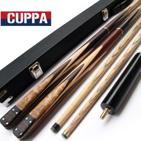 

handmade cuppa 3/4 snooker cues stick billiard 9.8mm/11.5mm tip with black cue case set china
