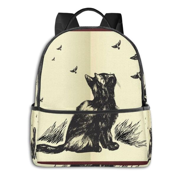 

backpack 2021 women men hand flying birds in the sky trend teenager school bag couples back pack travel