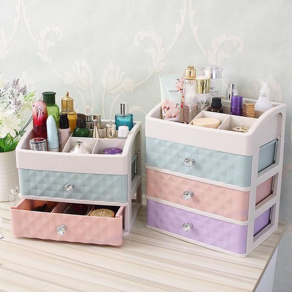 

plastic drawer makeup organizer cosmetic beauty box nail deskstorage case brush lipstick polish container bathroom item boxes & bins