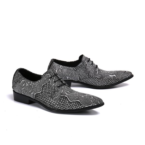

classic business men dress shoes fashion python skin formal wedding shoes men lace up office oxford shoes zapatilla hombre, Black