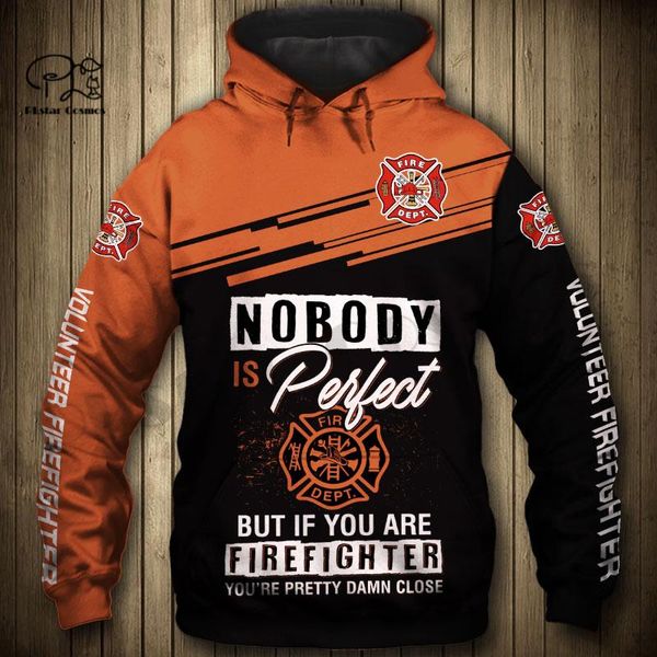 

men's hoodies & sweatshirts plstar cosmos 3dprint est firefighter hero art unique men/women cozy hrajuku casual streetwear hoodies/zip/, Black
