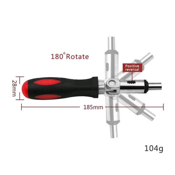 

hand tools 1/4 inch hex wrench 180 degree adjustable ratchet screwdriver sockets multifunctional angle