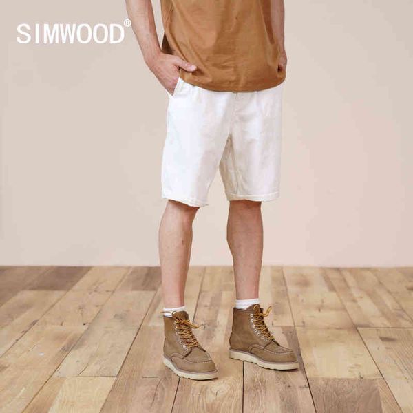 

simwood 2021 summer new linen blend shorts men oversize breathable vintage drawstring casual comfortable shorts sk130229 g1209, White;black