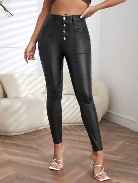 

high waist button fly skinny jeans 87yt#, Blue