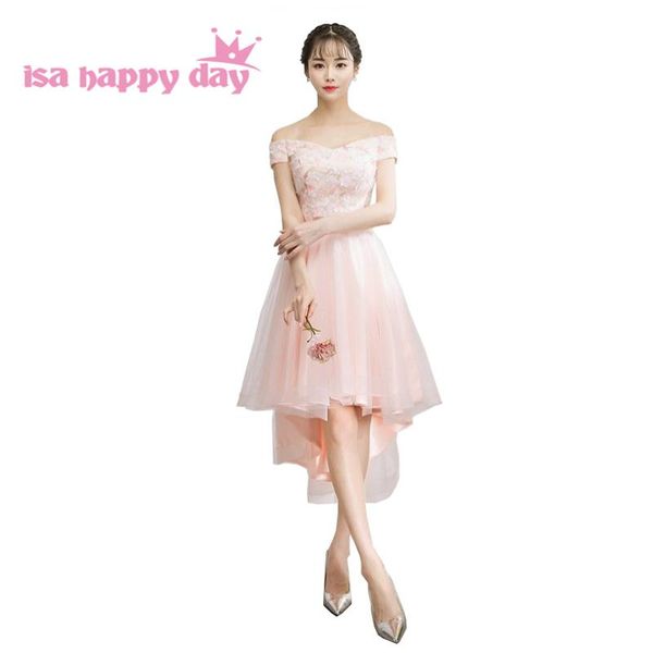 

party dresses womans boat neck unique pink short front long back dresse woman 2021 dress pageant evening gowns elegant h4277, White;black