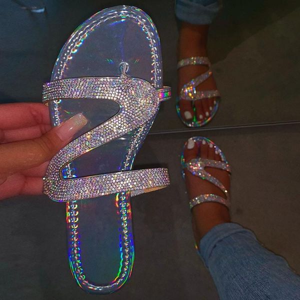 

fashion women's slippers indoor shoes rhinestone slip-on flat beach open toe breathable sandals flip flops platform sandal, Black