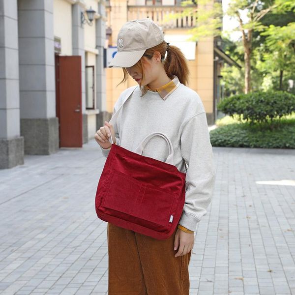 

evening bags explosions corduroy canvas bag women's 2021 wild hand bill shoulder large-capacity messenger