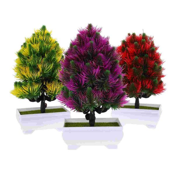 

decorative flowers & wreaths 3pcs artificial pine potting plant bonsai for home office table decoration