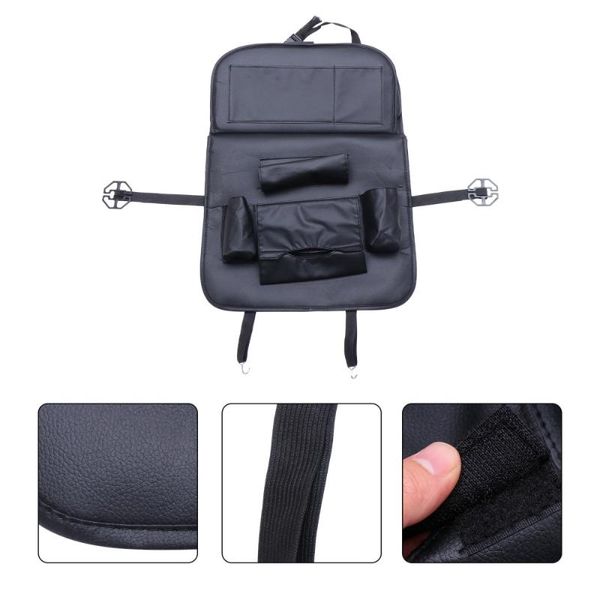 

car organizer durable storage bag backseat organizers seat back protector (black)