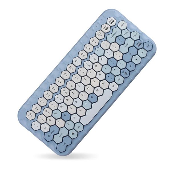 

keyboards 2.4g wireless bluetooth keyboard sweet color prismatic 83-keys silent