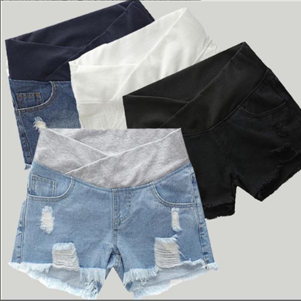 

maternity bottoms pregnant women's jeans shorts loose bottomed pants spring summer 2021, White