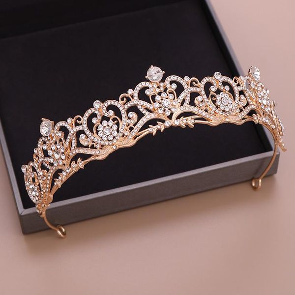 

hair clips & barrettes wedding bridal accessories luxury crystal princess crown headband fashion bride tiaras and crowns hairband, Golden;silver
