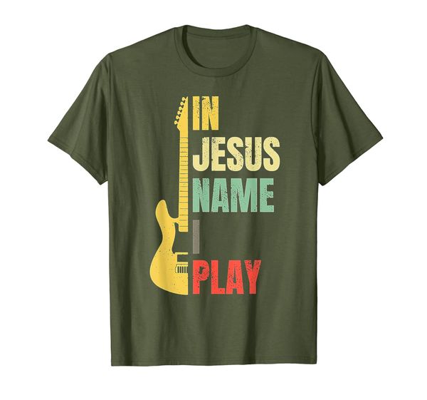

In Jesus' Name I Play Christian Musician Fun Music TShirt, Mainly pictures