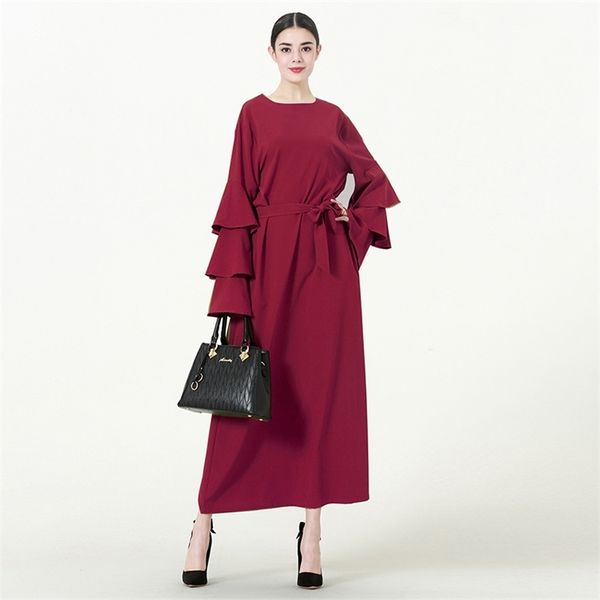 

kaftan dubai abaya islam hijab muslim dress abayas for women robe caftan oman qatar turkish islamic clothing musulman de mode, Red