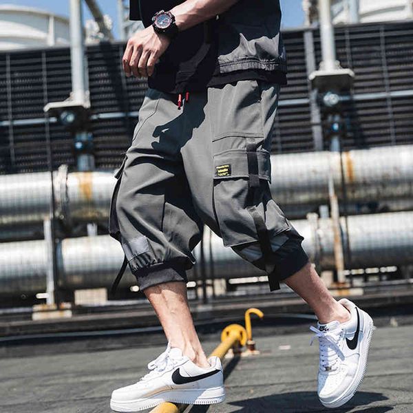 

pants Hip Hop Streetwear Beetle-Length From Running Men's Cargo High Street Harem Pant Men ABZ473, Black