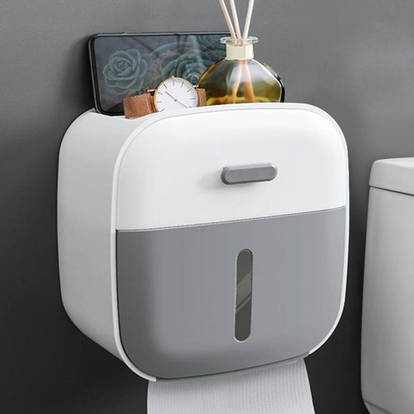 

toilet paper holders large capacity stable hanging compact double layered rack with phone holder tissue for office