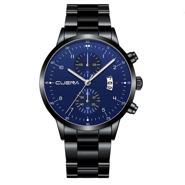 

watch cuena fashion leisure waterproof with calendar, Slivery;brown