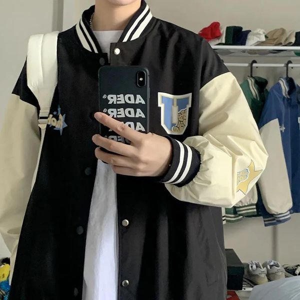 

women's jackets retro bomber jacket hip hop letter 2021 autumn women street loose wild baseball uniform couple y2k top, Black;brown