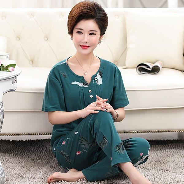 

women's sleepwear summer pajamas for women cartoon pyjamas womens short +long pants two pieces set pajama plus size elegant homewear, Black;red