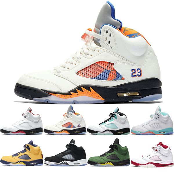 

5 5s men basketball shoes raging bull alternate bel-air anthracite fire red what the michigan trainers sports sneakers outdoor with box