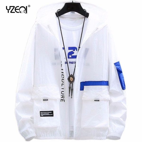 

women's jackets yzeqi 2021 summer loose hoodies jacket women thin coat fashion sportwear windbreaker girl beachwear femel blouse, Black;brown