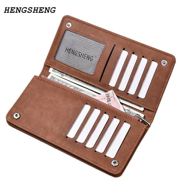 

wallets wallet men leather business brand card holder purse men's long zipper clutch carteira masculina, Red;black