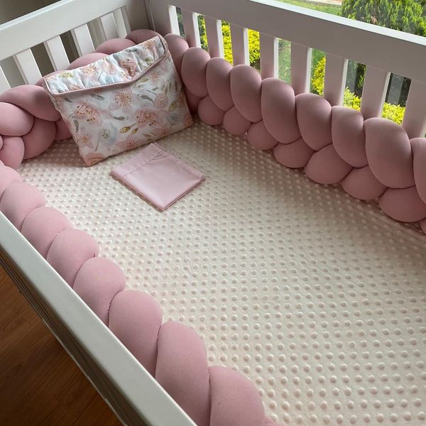 

1m/2m/3m baby crib bumper protector cot bumpers baby bed bedding bumper knot infant room decor newborn bed bumper