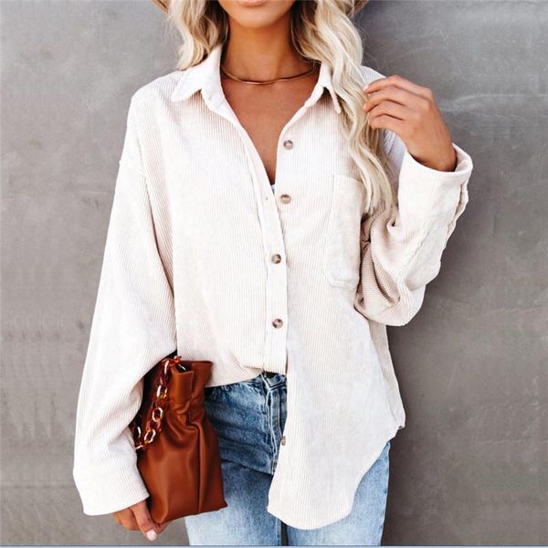 

women's jackets hirigin spring autumn women shirt style long sleeve corduroy jacket fashion casual street club loose solid color coat x, Black;brown