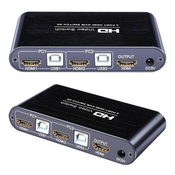 

audio cables & connectors kvm switch 4 in 1 out switcher usb hub connect for lap dual monitor keyboard mouse