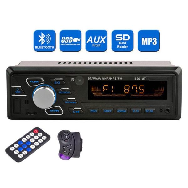 

bluetooth mp3 player car radio audio stereo usb sd head unit in dash off time display function with remote contro & mp4 players