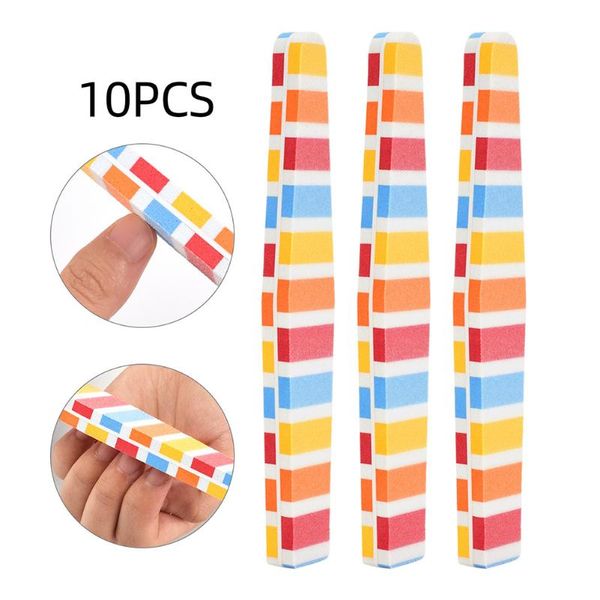 

10pcs nail files sanding colorful portable buffer block polishing double side durable quartz pedicure manicure tool for salon