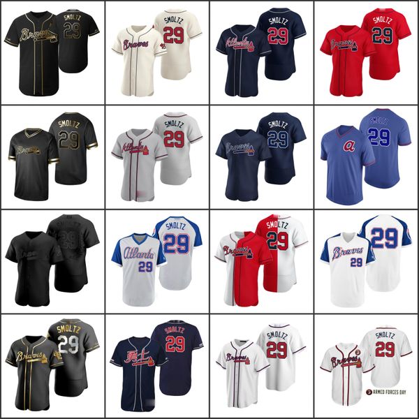 

atlanta braves men 29 john smoltz youth women jersey, Black;red