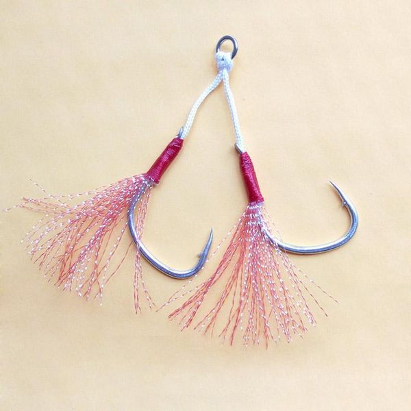 

fishing hooks 2/0 3/0 4/0 5/0 slow jig hook with feather assist double fish saltwater inchiku all for tackles snap