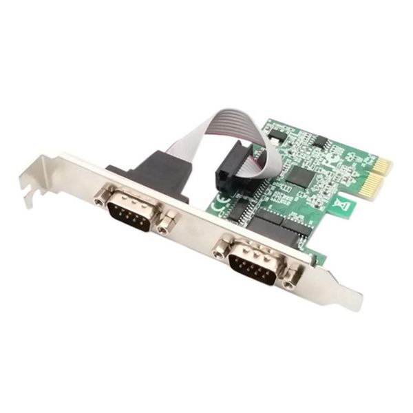 

computer cables & connectors pcie 2-port serial expansion card pci-e x1 to 2 db9 rs232 com port adapter for industrial control