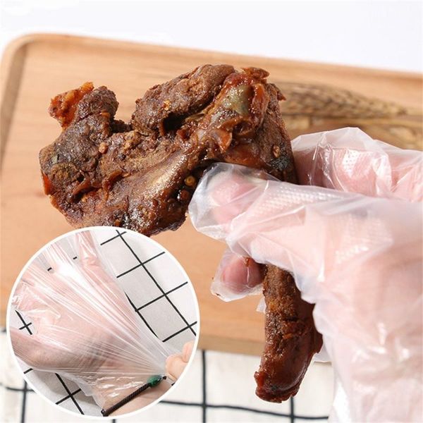 

disposable gloves one-off plastic 1000 pcs restaurant bbq transparent eco-friendly pe kitchen garden accessorie l1