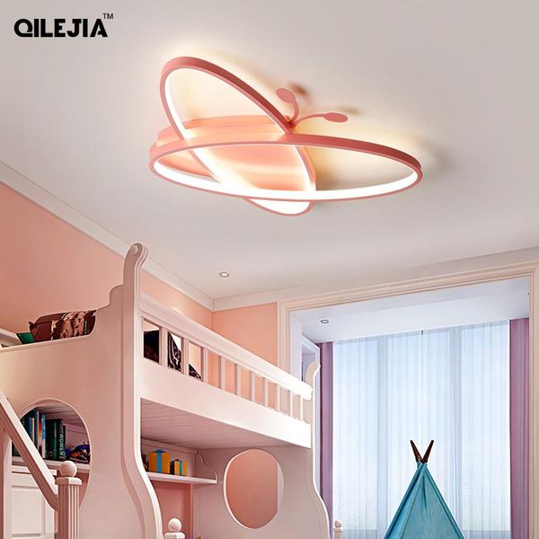 

chandeliers blue pink cartoon butterfly children's lamps modern led chandelier lights for kids room bedroom home lighting luminaire fix