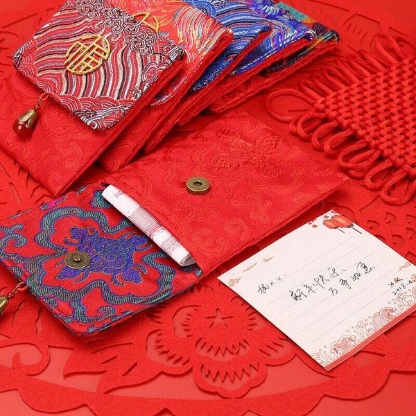 

gift wrap 2021 rat year damask fabric red envelope chinese money hongbao packet bag