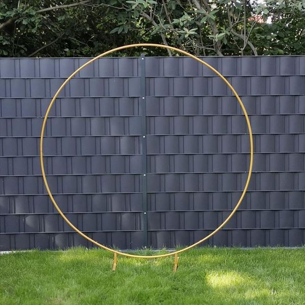 

party decoration ring iron wedding arch props backdrop circle flower outdoor lawn door road leading birthday decor