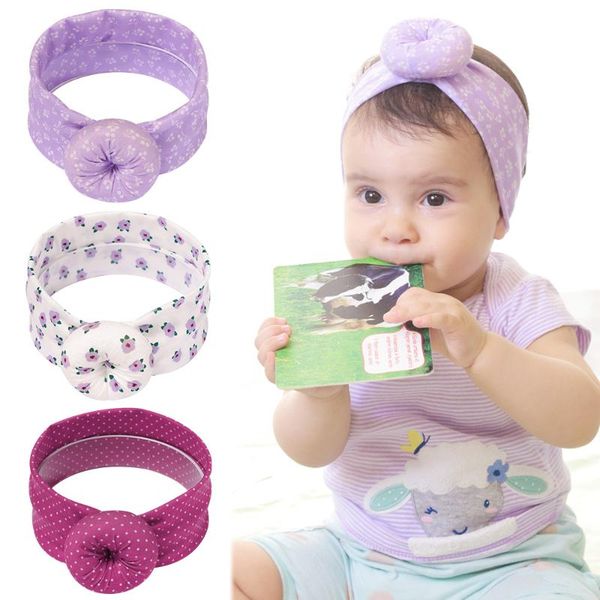 

en-71 tested good quality baby headbands 1/2pcs/set pure cotton kids ball print hairbands girls hair accessories po prop, Slivery;white