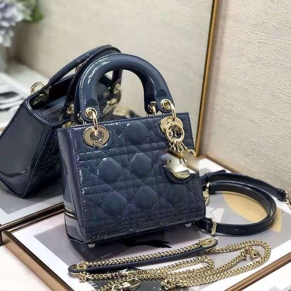 

handbag korean 2021 d family three grid four princess bag patent leather sheepskin single shoulder messenger portable women's real