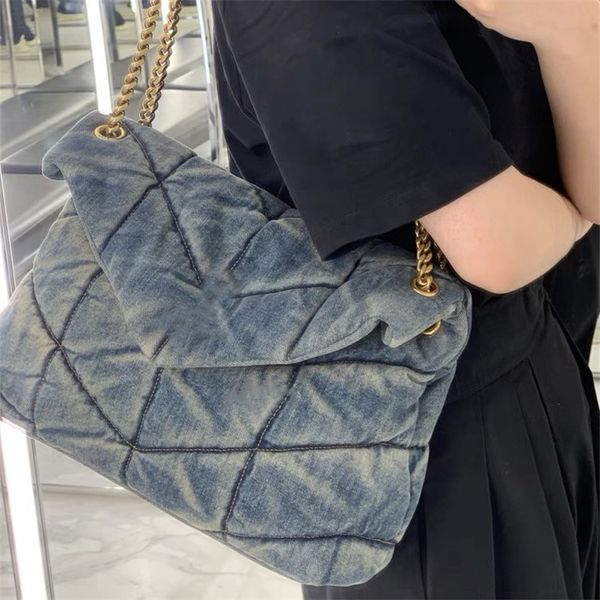 

2021 new design loulou puffer denim vintage crossbody bag fashion women ladies designer shoulder handbag quality