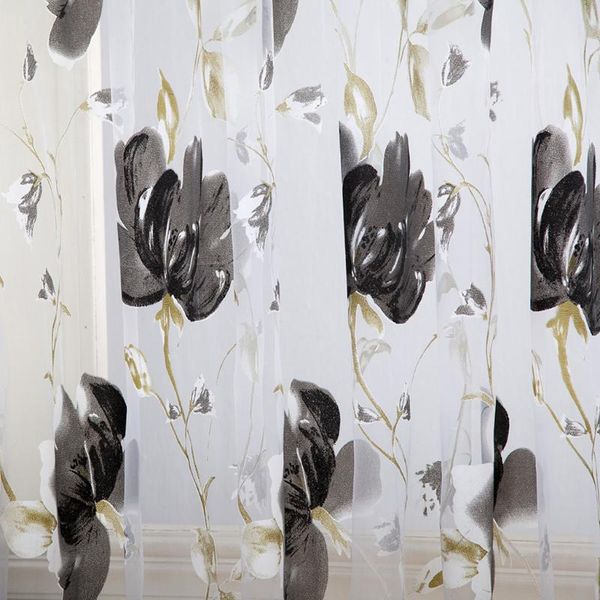 

pcs vines leaves tulle door window curtain drape panel sheer scarf valances modern bedroom living room curtains cortinas & drapes