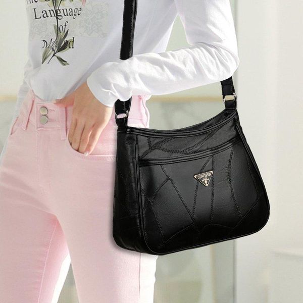 

women's shoulder bag 2021 winter fashion trendy crossbody large capacity texture soft leather middle-aged mother cross body