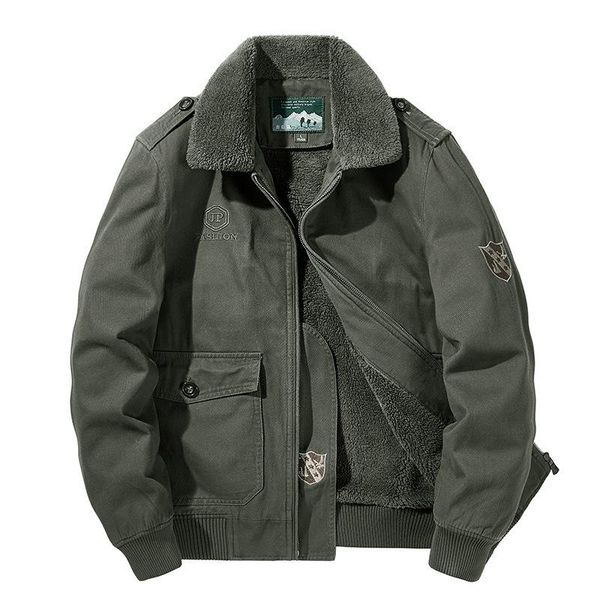 

men's down & parkas winter cotton-padded jacket plus velvet padded, Black