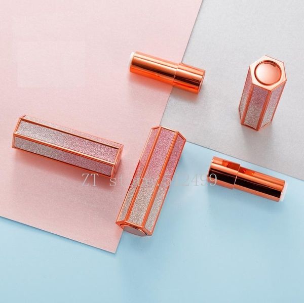 

storage bottles & jars 10/30/50pcs 12.1mm hexagon rose gold gradient press type round empty lipstick tube lip container shell packaging